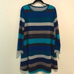 Blue striped dress M